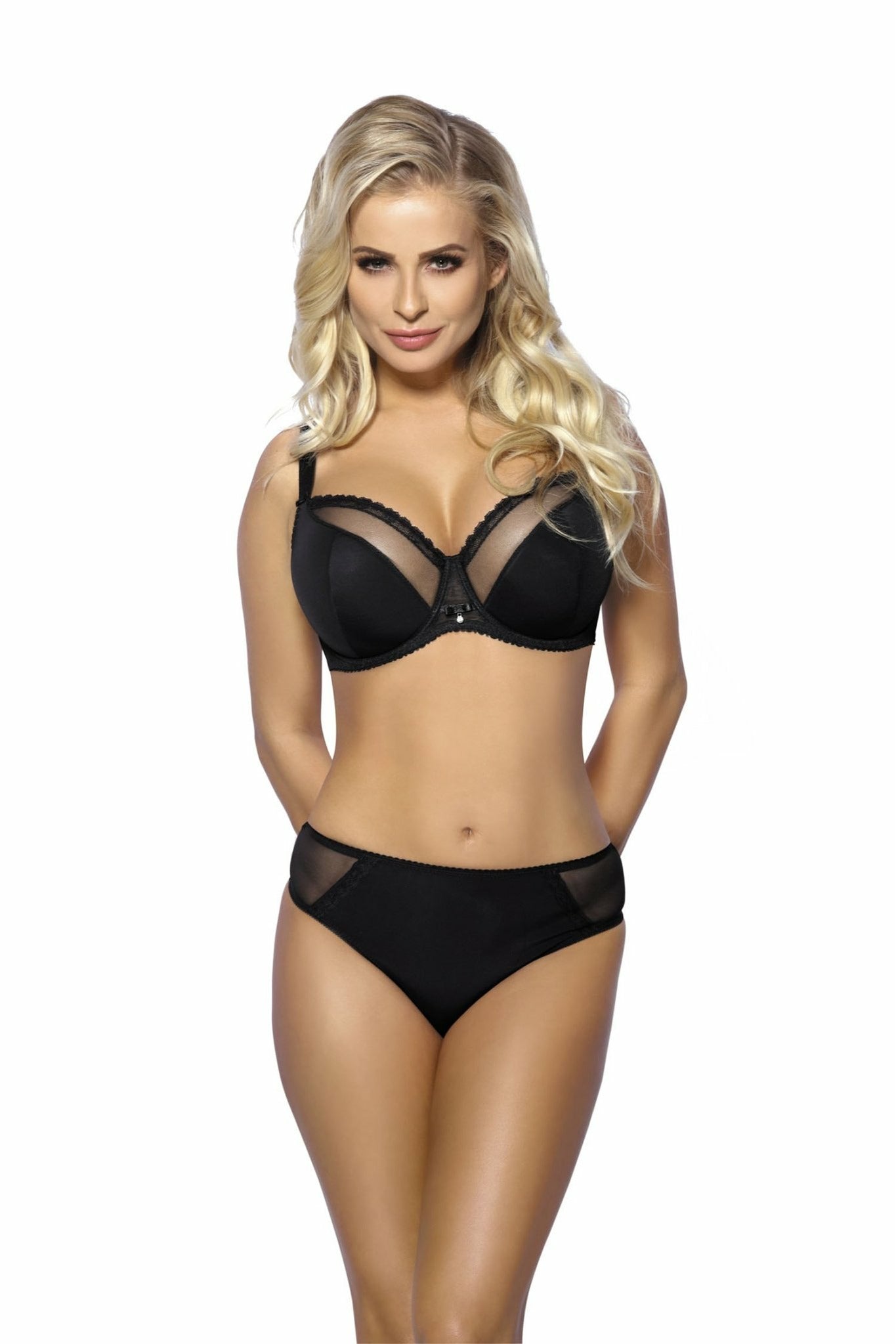 Trufeeling Black Color Middle Cup Push Up Bra Half Cup Soft